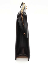 Versace La Medusa Black Leather Wristlet Clutch Eb0826cxzde