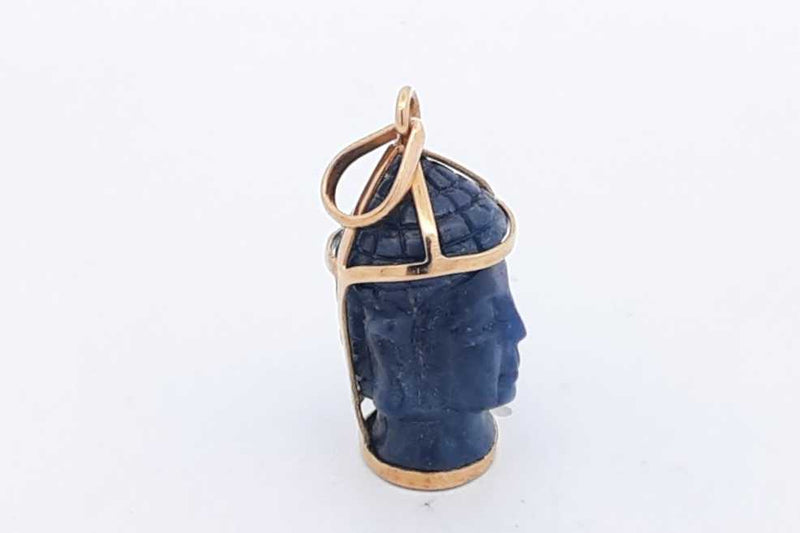 Blue Stone Buddha Pendant In 18k Yellow Gold Setting 2 Grams Eb1224irsa