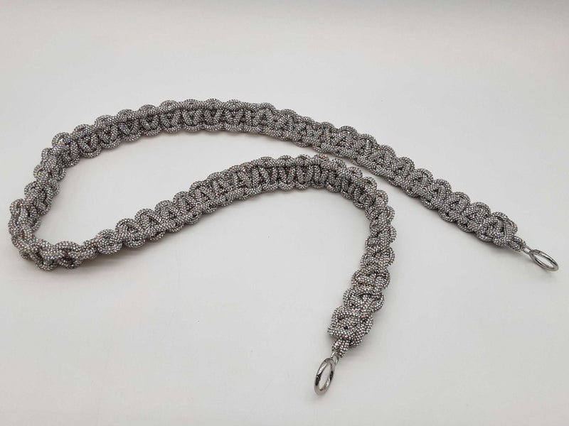 Panoptic Silver Rhinestone Crossbody Bag Strap Do1224wsde