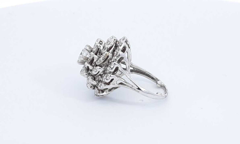 14k White Gold 1.4ctw Diamond Ring Size 3, 7.7 Grams Eb0424crxdu