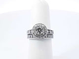 1.27cttw Diamond & 14k White Gold Bridal Set 6.3 Grams Size 6 Fw0326rexdu