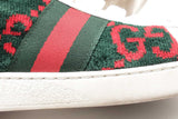 Gucci Gg Green & Red Terry Cloth Ace Sneakers Size 37 Eb0726oxzsa