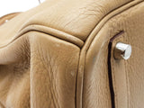 Hermes Birkin 35 Tabac Camel Beige Clemence Palladium Handbag Do0925lxzxzde