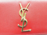 Yves Saint Laurent Ysl Kate Red Leather Chain Crossbody Bag Do0726pxzde