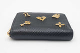 Louis Vuitton Black Epi Leather Love Lock Zippy Coin Purse Wallet Eb0626lcrdu