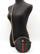 Gucci Mini Ophidia Web Crossbody In Black Leather Fw1025wixdu