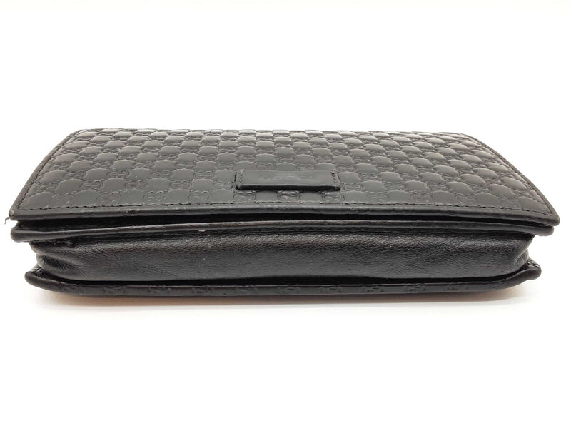 Gucci Black Microguccissima Leather Crossbody Wallet Do0625lxzde