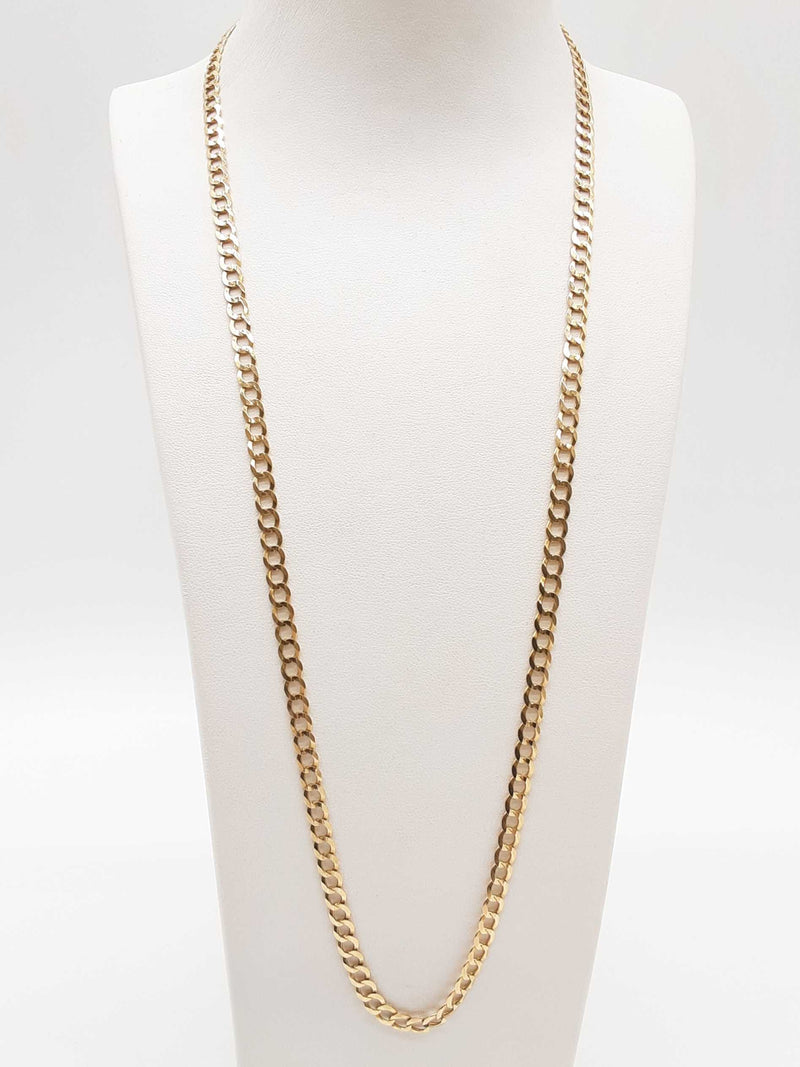 14k Yellow Gold 14.5g Concave Curb Chain 25 In Do0625irrde