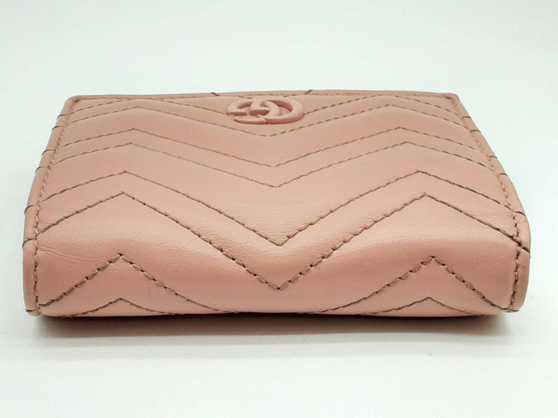 Gucci 466492 Gg Pink Marmont Leather Card Case Bifold Wallet Do0125lrxde