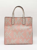 Michael Kors Large Kenly North South Tote Bag In Powder Blush Mk Logo Coated Canvas Fw0726pzdu