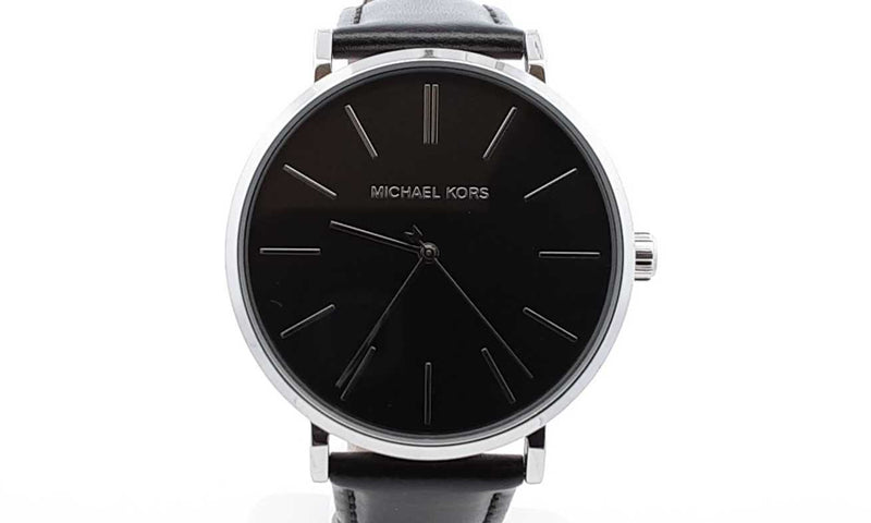 Michael Kors 42mm Black Dial Watch With Leather Band Eb0623orsa