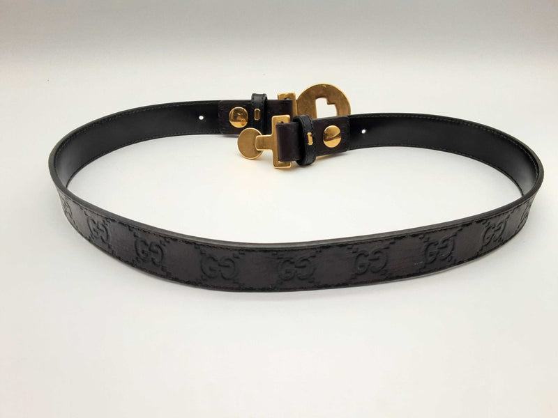 Gucci 263733 204046 Hysteria Guccissima Brown Leather Belt 80/32 Do0424lxzde