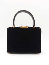 Fendi Push-lock Box Satchel In Black Velvet Fw0926cxzdu