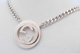 Gucci Interlocking G Sterling Silver Pendant Necklace 18.7g 17.5 Inch Eb0226crdu