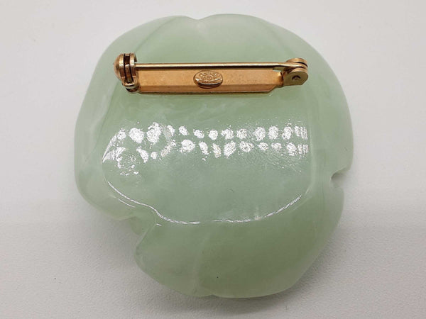 Chanel Camellia Jade Green Colored Resin Brooch Do1025orxde