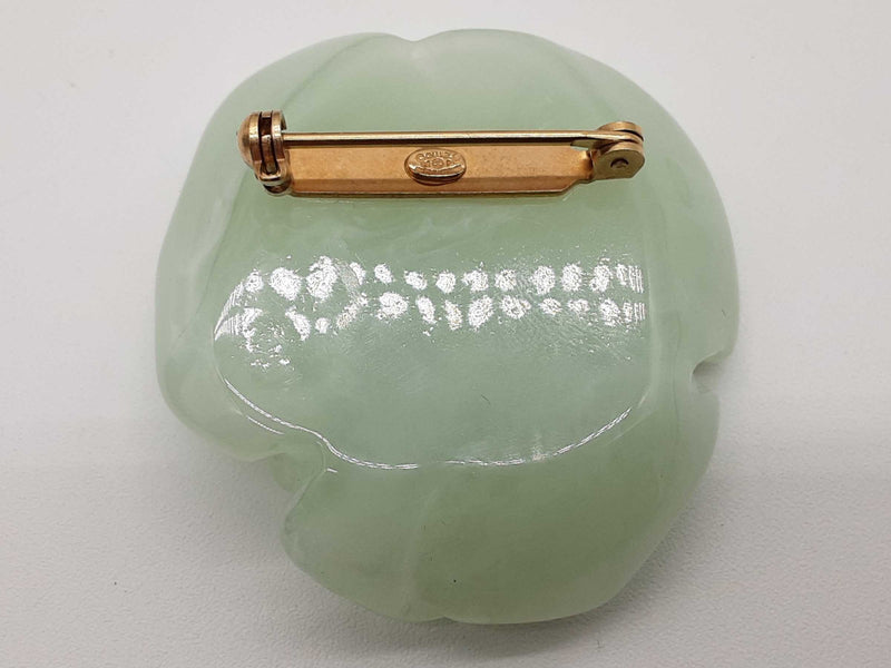 Chanel Camellia Jade Green Colored Resin Brooch Do1025orxde