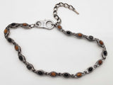 Versace Ellittica Black Brown Glass Brass Chain Necklace 19 In Do0626wxzde