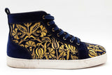 Christian Louboutin Louis Orlato Blue Velvet Sneakers Size 43.5 Eb0726lrxde