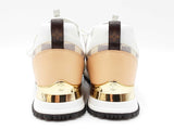 Louis Vuitton Run Away Sneakers In Damier Azur Canvas & Leather Sz 7 Fw0626lrzdu