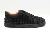 Christian Louboutin Louis Junior Spikes Black Suede Sneakers  Sz 40 Fw0426lcrdu