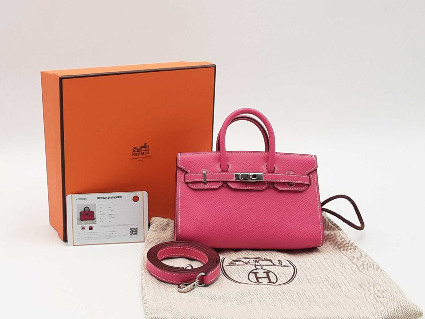 Hermes Micro Mini Birkin 15 Espom Leather Pink Handbag