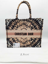 Christian Dior Book Tote Navy Blue Pink Tie Die Large Tote Bag Do0526lpwxde