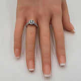 0.85 Cttw Diamond & 14k White Gold Halo Engagement Ring 3.9g Size 6 Fw0326prxdu