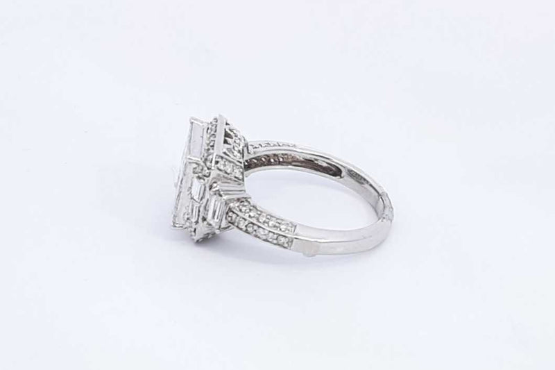 Diamond Approx. 1.78ctw Ring In 18k White Gold 5.98 Grams Size 6.75 Eb1023ppxsa