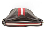 Bally Vintage Black Leather Red & Beige Stripe Hobo Bag Sd0626lzxde
