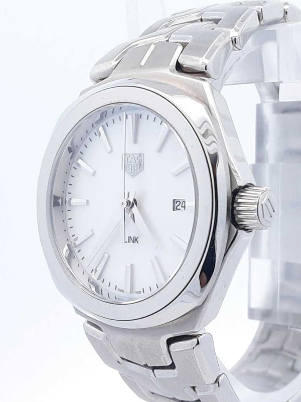 Tag Heuer Link Date Stainless Steel Mother Of Pearl 32mm Quartz Watch Fw725rzxdu