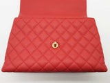 Chanel Coco Large Red Quilted Caviar Leather Top Handle Bag Do0825rzxzde