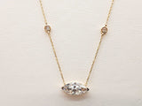 2.18 Cttw Lab Grown Diamonds 14k Yg 2.4g Marquis Necklace 18 In Do1225crxde
