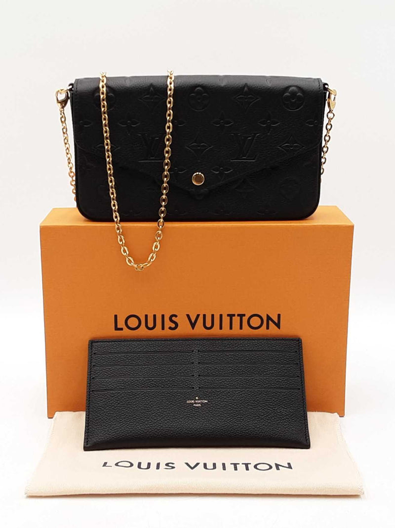 Louis Vuitton Pochette Félicie In Black Monogram Empreinte Leather Fw12loxzdu