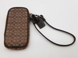 Coach Brown Signature Canvas Mini Accessory Pouch Wristlet Do0926lrde
