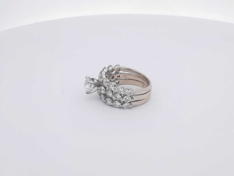 3.10 Diamond 14k White Gold 14k 7.1 Grams Ring Size 6 Sd0425orzxsa