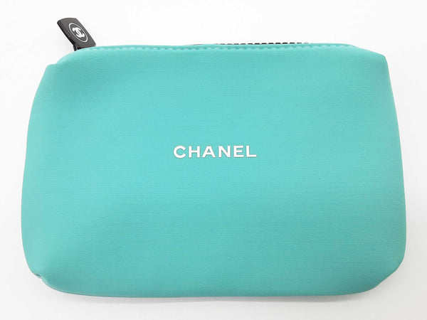 Chanel Vip Tiffany Teal Blue Neoprene Cosmetic Bag Do0225oxde