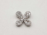 Approx 0.6 Ctw Diamonds 18k White Gold 1.8g Clover Pendant Do0623cxzde