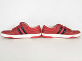 Gucci Ronnie Red Pebbled Leather Low Top Sneakers Size 8.5 Sd1025lwzde