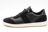 Salvatore Ferragamo Black Leather & Suede Sneakers Size 8 Eb0325lorsa