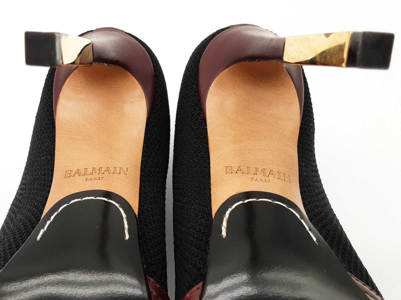 Balmain Black Red Ankle Sock Heels Size Eu/it 36.5 Do0525lxzde