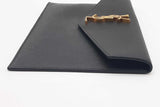 Yves Saint Laurent Uptown Black Leather Envelope Clutch Pouch Eb0726wrxde