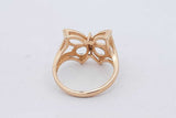 14k Yellow Gold Butterfly Ring With Diamonds 3.5 Grams Size 6 Eb0626owxsa