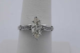 0.75ctw Center Marquis Diamond Ring 14k White Gold 2.3 Grams Size 7 Eb0625cxzsa