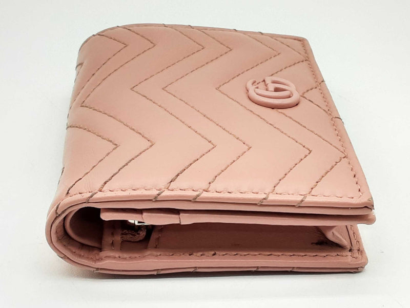 Gucci 466492 Gg Pink Marmont Leather Card Case Bifold Wallet Do0125lrxde