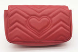 Gucci Gg Marmont Mini Matelasse Quilted Red Leather Crossbody Eb1025wxzde