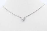 0.10ctw Diamond Necklace In 10k White Gold 2.2 Grams 18 Inch Eb0525llxdu