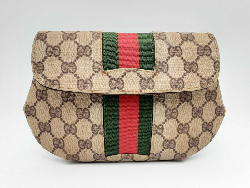 Gucci Gg Supreme Web Sherry Line Coated Canvas Clutch Bag Fw1124ixsa