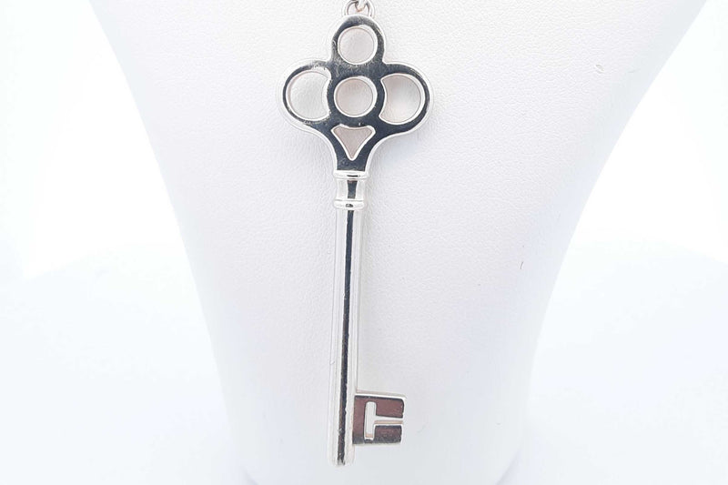 Tiffany & Co. Sterling Silver Crown Key Pendant 10.7 Grams 20 Inch Eb1124lxzsa