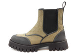 Gucci Green Gg Jacuqard Canvas Ankle Chelsea Boots Size 40 Eb0326lerde