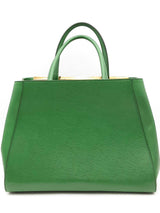 Fendi 2jours Green Leather Tote Bag Eb0826pxzsa